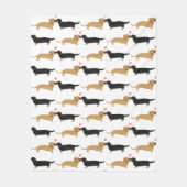 Dachshunds Love | Cute Wiener Dogs Pattern Fleece Deken (Voorkant)