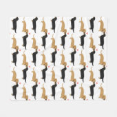 Dachshunds Love | Cute Wiener Dogs Pattern Fleece Deken (Voorkant (Horizontaal))