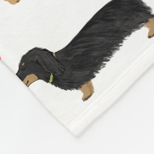 Dachshunds Love | Cute Wiener Dogs Pattern Fleece Deken (Hoek)