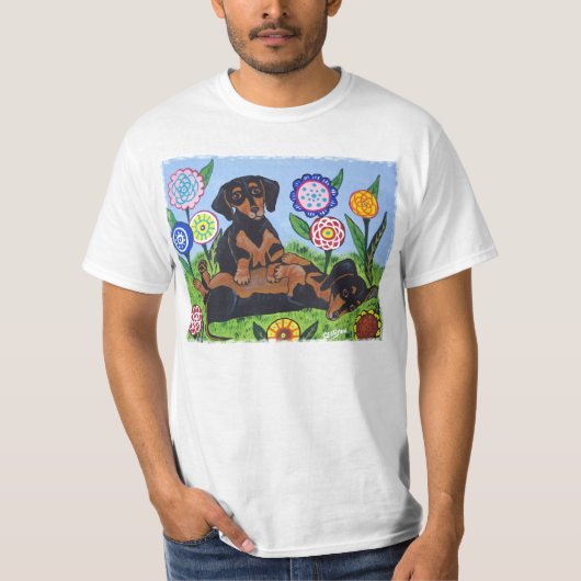 Dachshunds Love to Play T Shirt (Voorkant)