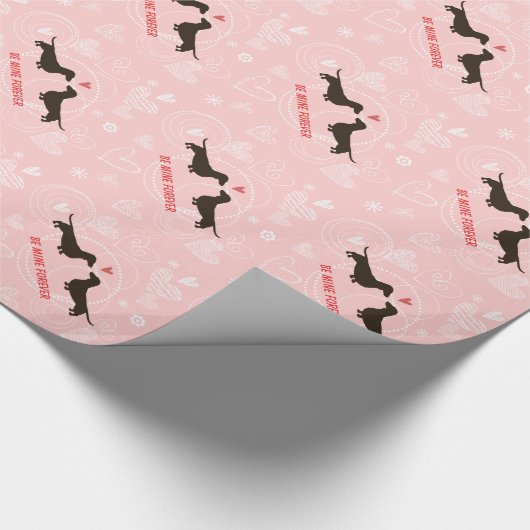 Dachshunds Love Wiener Dogs Custom Valentijnsdag Cadeaupapier (Hoek)