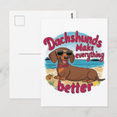 Dachshunds maken alles beter briefkaart (Voorkant / Achterkant)