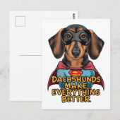 Dachshunds maken alles beter briefkaart (Voorkant / Achterkant)