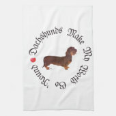 Dachshunds maken mijn wereld theedoek (Verticaal)