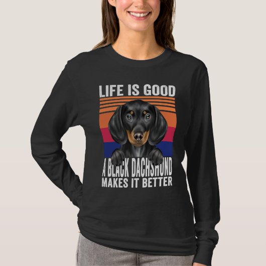 Dachshunds Makes Your Life Good Vintage T-shirt (Voorkant)