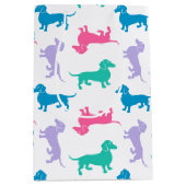 Dachshunds met kleverige pasta medium cadeauzakje (Voorkant)