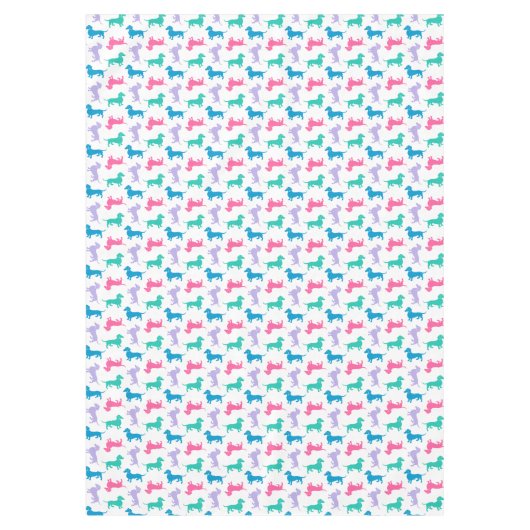 Dachshunds met kleverige pasta tafelkleed (Voorkant)