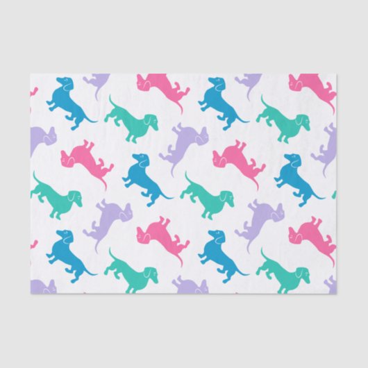 Dachshunds met kleverige pasta tissuepapier (Voorkant)