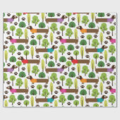 Dachshunds on a Walk in Park Cadeaupapier (Vlak)