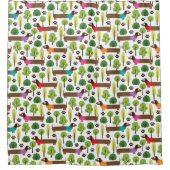 Dachshunds on a Walk in Park Douchegordijn (Voorkant)