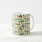 Dachshunds on a Walk in Park Koffiemok (Voorkant rechts)