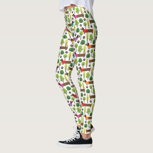 Dachshunds on a Walk in Park Leggings (Links)