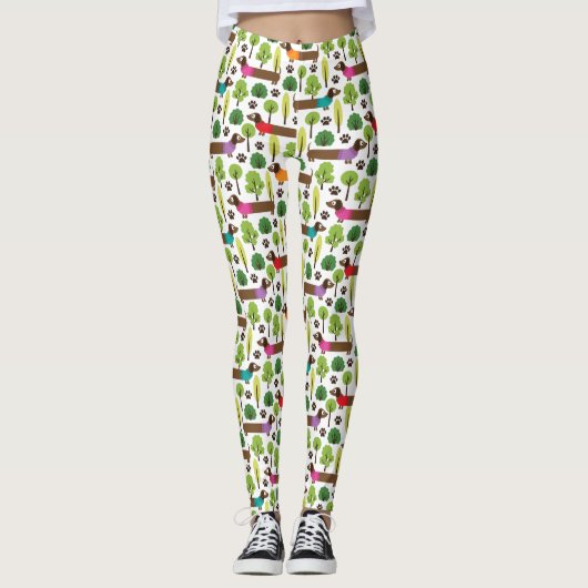 Dachshunds on a Walk in Park Leggings (Voorkant)