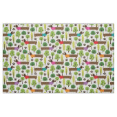 Dachshunds on a Walk in Park Stof (Fat Quarter)