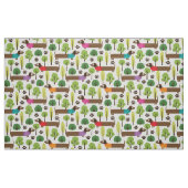 Dachshunds on a Walk in Park Stof (Fat Quarter)