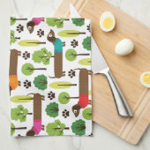 Dachshunds on a Walk in Park Theedoek (Quarter Fold)