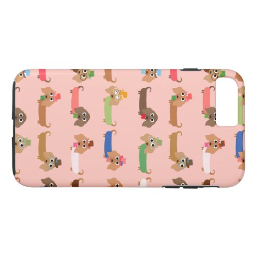 Dachshunds on Pink Case-Mate iPhone Case (Achterkant (Horizontaal))