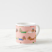 Dachshunds on Pink Espresso Kop (Voorkant rechts)