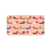 Dachshunds on Pink Etiket (Voorkant)