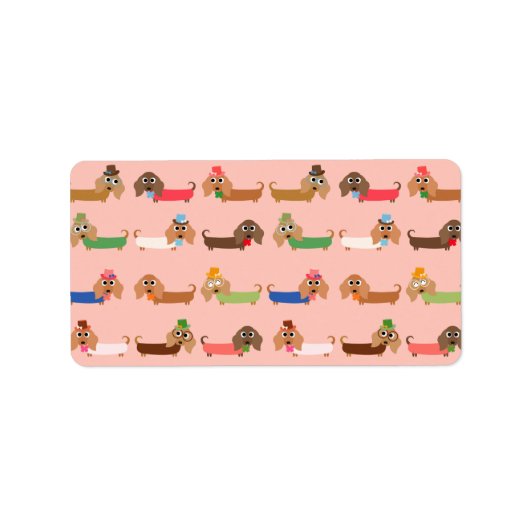 Dachshunds on Pink Etiket (Voorkant)