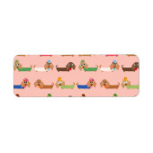 Dachshunds on Pink Etiket (Voorkant)