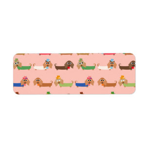 Dachshunds on Pink Etiket