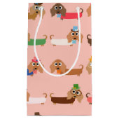 Dachshunds on Pink Klein Cadeauzakje (Voorkant)