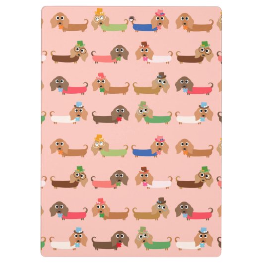 Dachshunds on Pink Klembord (Achterkant)