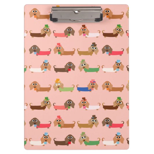 Dachshunds on Pink Klembord (Voorkant)