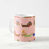 Dachshunds on Pink Koffiemok (Voorkant links)