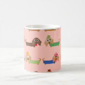 Dachshunds on Pink Koffiemok (Center)