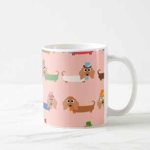 Dachshunds on Pink Koffiemok