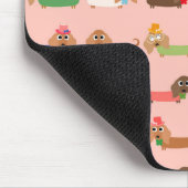 Dachshunds on Pink Muismat (Hoek)