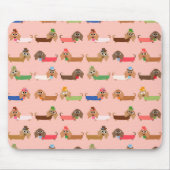 Dachshunds on Pink Muismat (Voorkant)