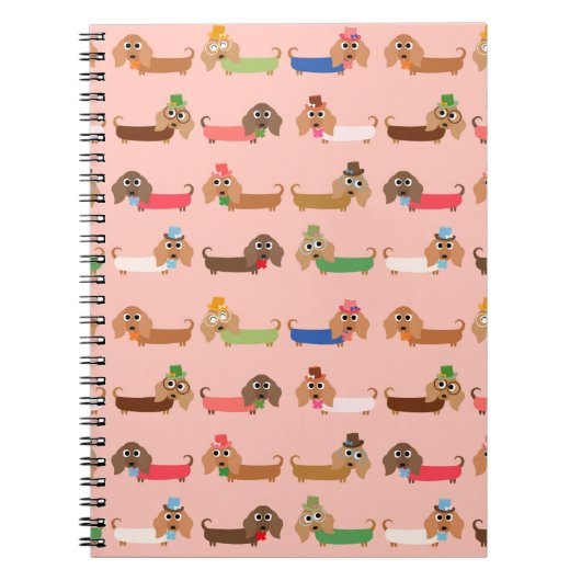 Dachshunds on Pink Notitieboek (Voorkant)