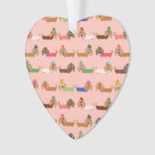 Dachshunds on Pink Ornament (voorkant)