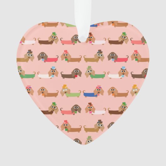 Dachshunds on Pink Ornament (voorkant)