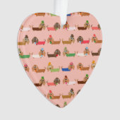 Dachshunds on Pink Ornament (voorkant)