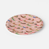 Dachshunds on Pink Papieren Bordje (Gekanteld)