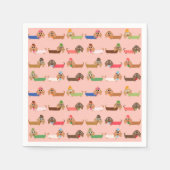 Dachshunds on Pink Servetten (Voorkant)