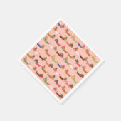 Dachshunds on Pink Servetten (Hoek)
