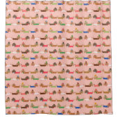 Dachshunds on Pink Shower Curtain Douchegordijn (Voorkant)