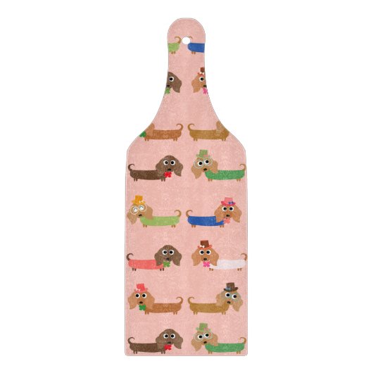 Dachshunds on Pink Snijplank (Voorkant)