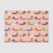 Dachshunds on Pink Tissuepapier (Voorkant)