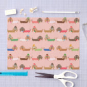 Dachshunds on Pink Tissuepapier (Craft)