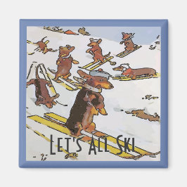 Dachshunds on the Slopes, voeg tekst toe Magneet