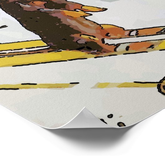 Dachshunds on the Slopes, voeg tekst toe Poster (Hoek)