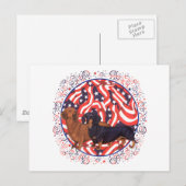 Dachshunds Patriotic Flag Briefkaart (Voorkant / Achterkant)