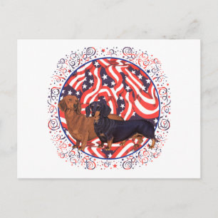 Dachshunds Patriottische Vlag Briefkaart