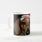 Dachshund's prettige kerstMok Koffiemok (Voorkant links)